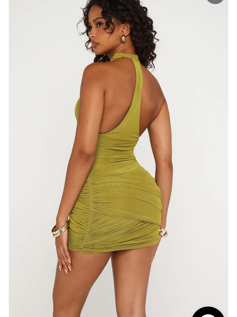 Setting the Vibe Mini Dress Chartreuse - Picture 2 of 4